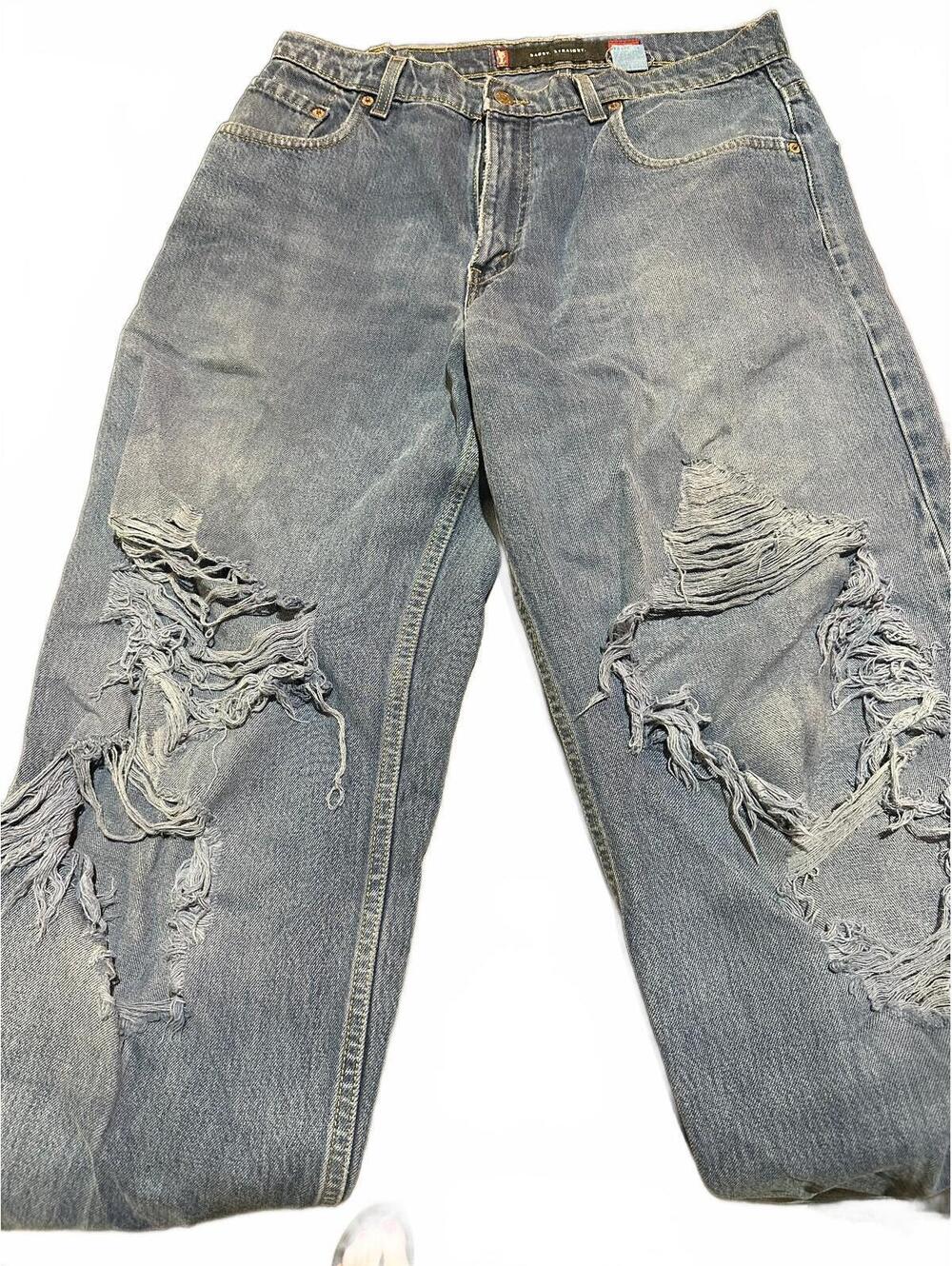 Vintage Levis 575 Hard Baggy Jeans 33x30 Distressed